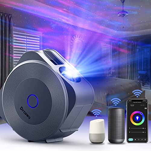 Lampara Proyector Estrellas LED Alexa, Drcowu Proyector de Galaxia Techo Adultos, Luz Nocturna Infantil Babe con RGB Dimming, Temporizador, Control de Voz, Adecuado para Fiestas/Aniversario/Dormitorio