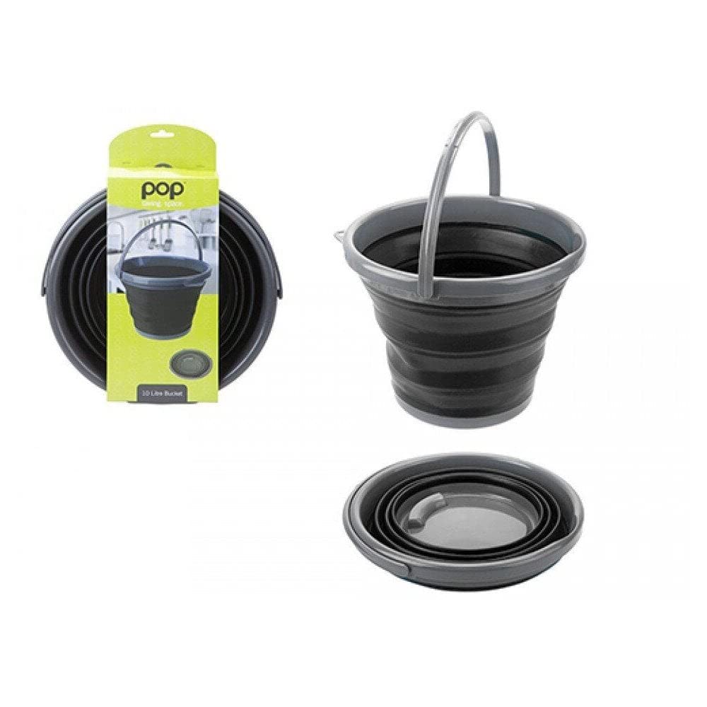 Summit Pop! 10L Collapsible Bucket with Handle Black