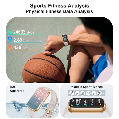 Image of RLQA Smart Ring for Women Men, Fitness Tracker for Off White Band