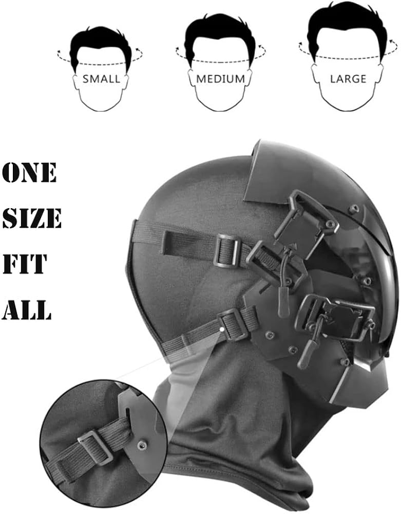 detfgcl Black Full Face Mask Cosplay Headwear for Men
