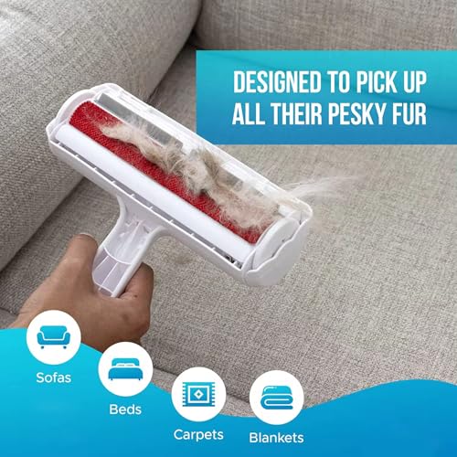 Image of Pet Hair Remover - Lint Roller for Dogs and Cats - Effective Pet Hair Roller for Cat, Furniture, Carpet, Car Seat, Bedding, Pet Hair Removal Tool, Perfect Dog Fur Remover