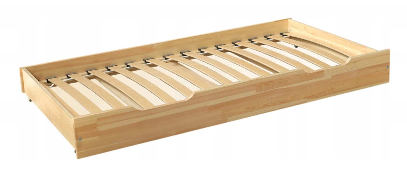 Letto Per Bambini a Forma di Casetta con Secondo Letto Estraibile - Spazio Per Dormire Extra - Versatile Per Ragazzi e Ragazze - in Legno di Pino Naturale - 90x190cm