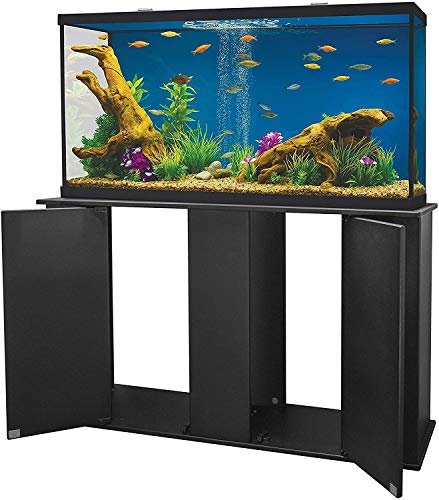Aquatic Fundamentals 75-90 Gallon Aquarium Stand with Storage, Double Door Front Access, Black 36751-01-AMA