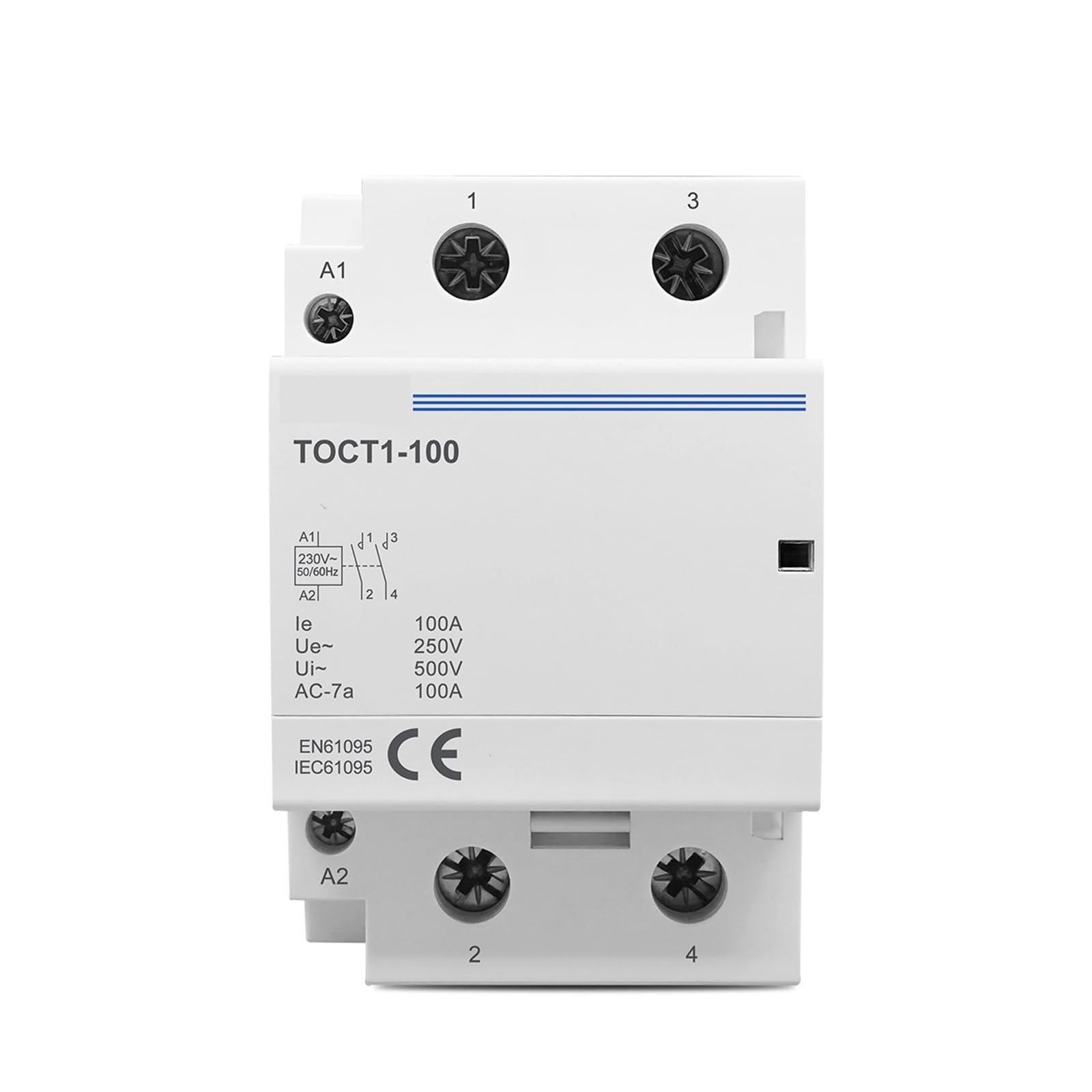2P 100A 2NO/1NC1NO/2NC 230V 50/60Hz Contacteur modulaire AC domestique (1NO1NC)