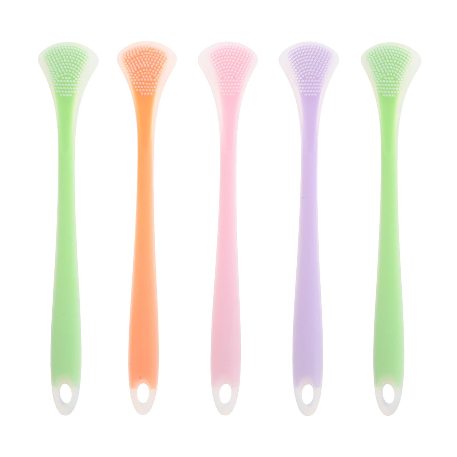 FRCOLOR 5Pcs Portable Dual Head Silicone Tongue Brush for Oral Cleaning for Travel and Home Use Innovative Design Minimizes Bad Breath Lightweight and Durable