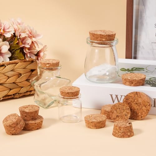 GORGECRAFT 30Pcs 6 Styles Wooden Cork Bottle Stoppers Tapered Cork Plugs Replacement Natural Soft Small Craft Wine Bottle Corks Lids for Wine Beer Bottle Glass Bottles Mason Jars 24.5 to 39mm - Image 4