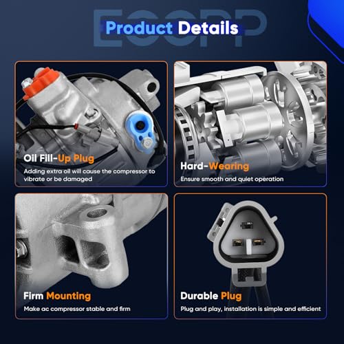 Image of ECCPP AC Compressor Fit for Lexus LS430 4.3L 2001 2002 2003 | Fast Cooling AC Compressor with Clutch