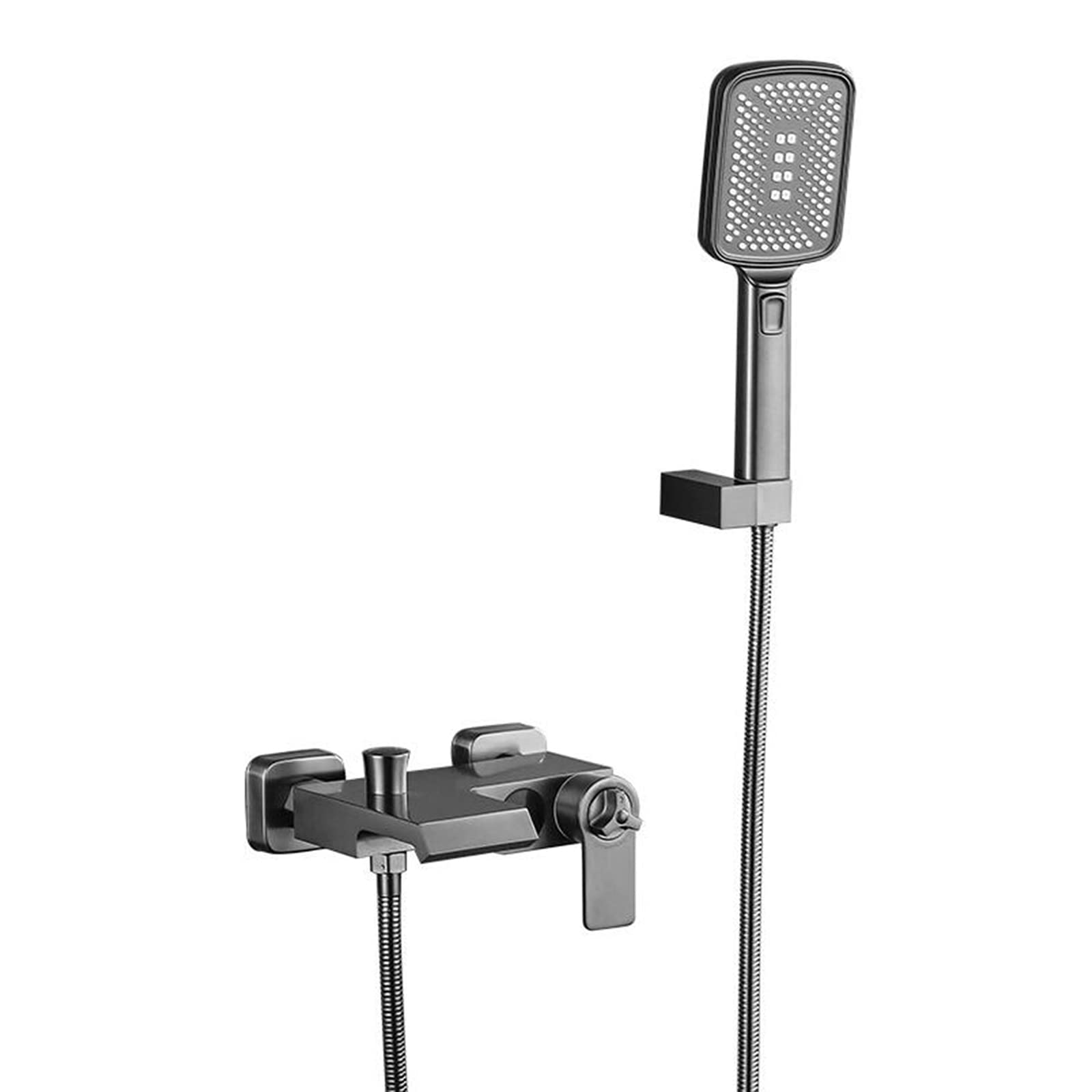 VDOQTLJT Waterfall Bathtub Faucet with Handheld Shower Wall Mounted Thermostatic Digital Bath Brass Cold and Hot Water Bathroom -Grey(Nero)