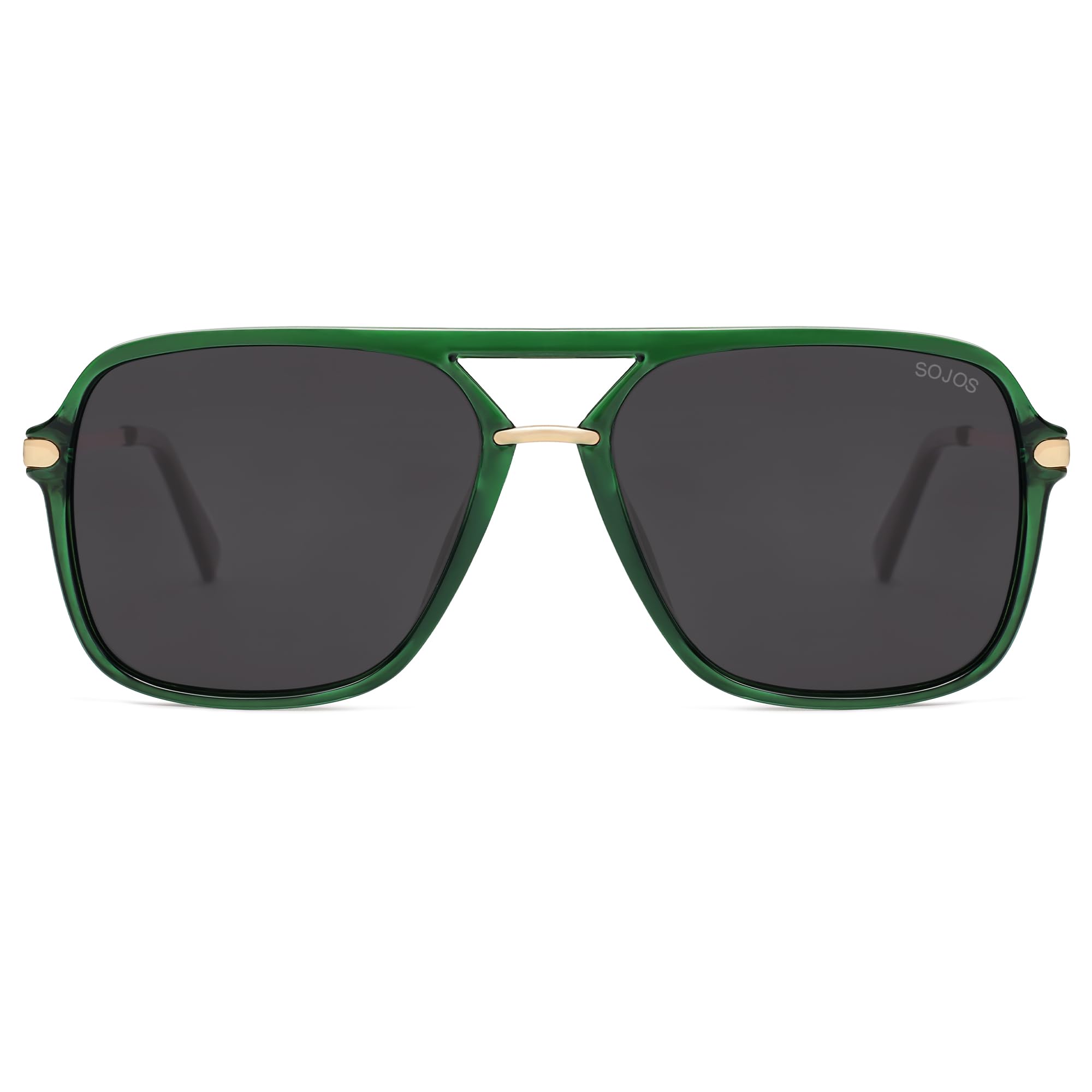SOJOS (ソジョス) サングラス レディース メンズ スクエア レトロ 偏光レンズ トレンディ アビエイター 90年代 シェード