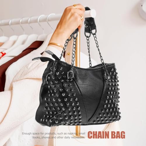 Sac à bandoulière rivet chaîne grand espace sac à main durable
