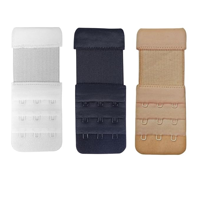 HAIR ACCESSORIES Women's 3 Hook Bra extenders 3 Hooks Bra Extension Soft Stretchy Bra Strap For Girls Pack of 3 New-image-47