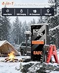 4000A Car Jump Starter Power Pack with 150PSI Air Compressor, Portable Car Booster Pack 12V Battery Booster (7.0L Gas/5.0L Diesel) with Smart Jumper Cable, USB-C Fast Charging&LED (with EVA Bag)