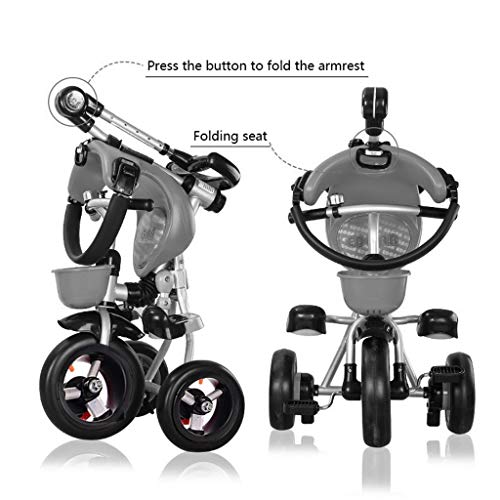 Rijspeelgoed verjaardagscadeau baby kinderen 3 in 1 driewieler kinderen van 1-6 jaar met kinderwagen hand putter groeit (Kleur: Oranje) (Oranje) - Afbeelding 3