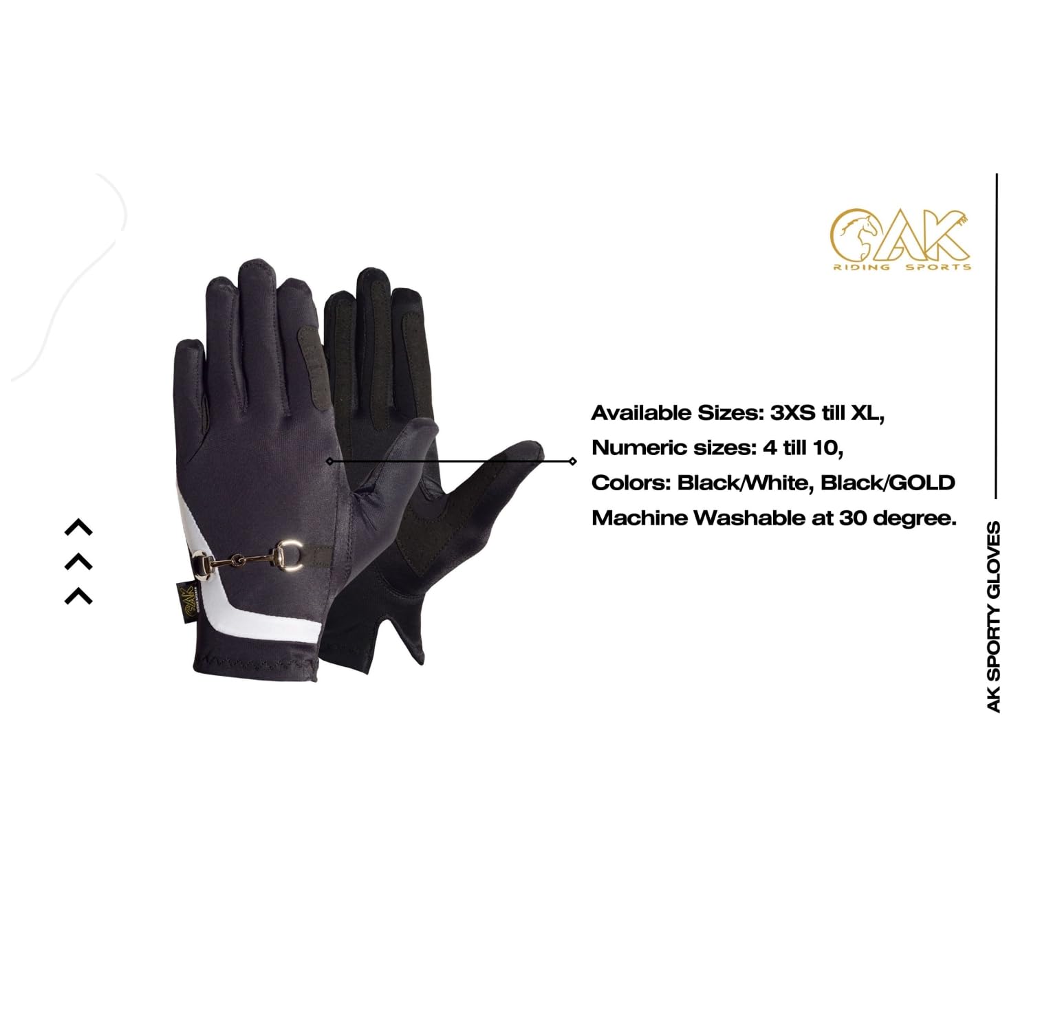 AK AKRS-6119 - Guantes de equitación para mujer con cadena de brocas