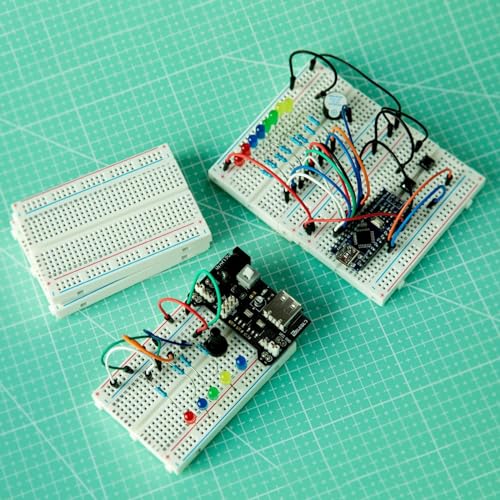 Image of ELEGOO 6PCS 400 Point Breadboard Kit Solderless Breadboards for Arduino Project Small Bread Board Electronics for Circuits PCB Prototype Board