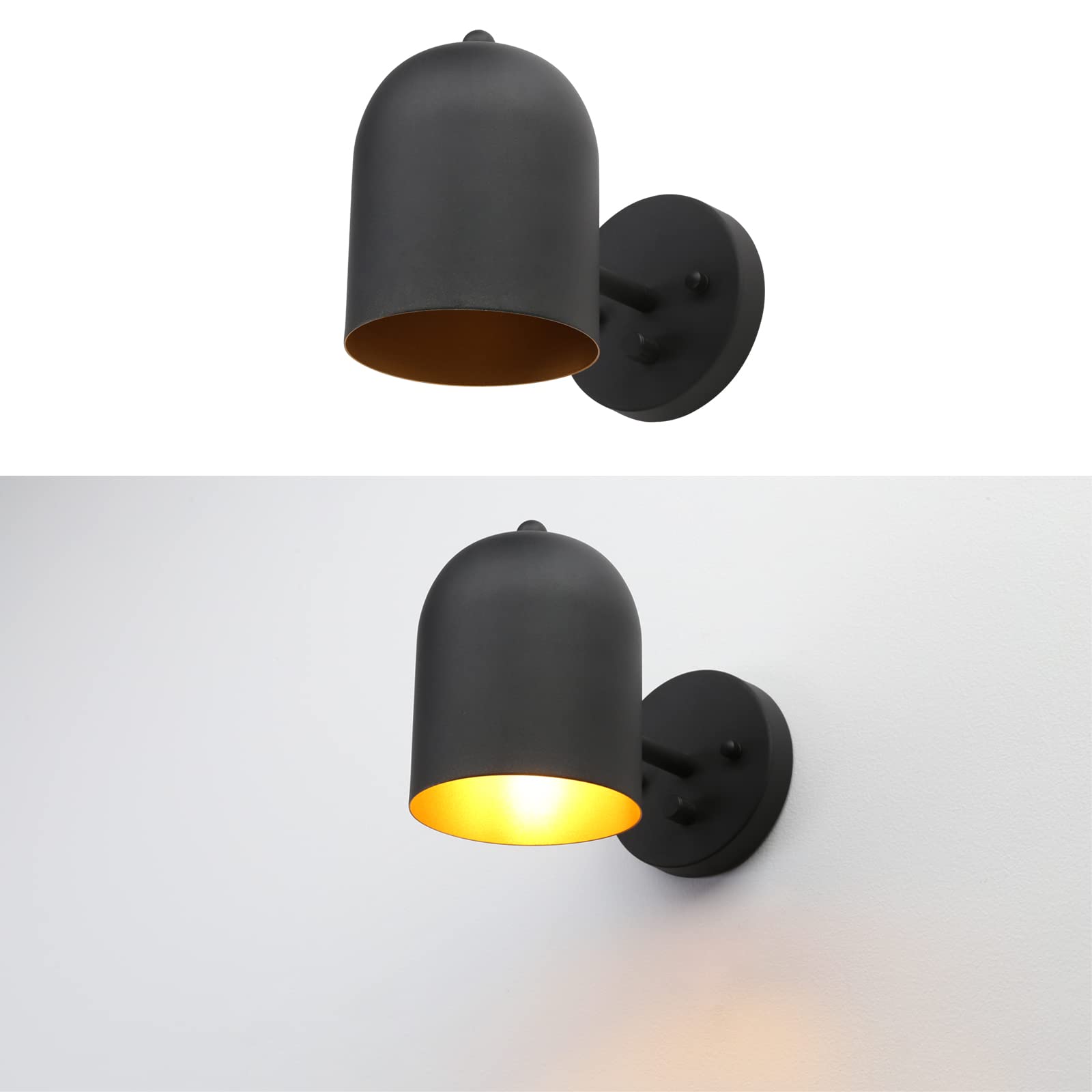 Applique Murale Industrielle Rétro - 2 Lampes Vintage Réglables E27 Noir Pour Intérieur Café Maison