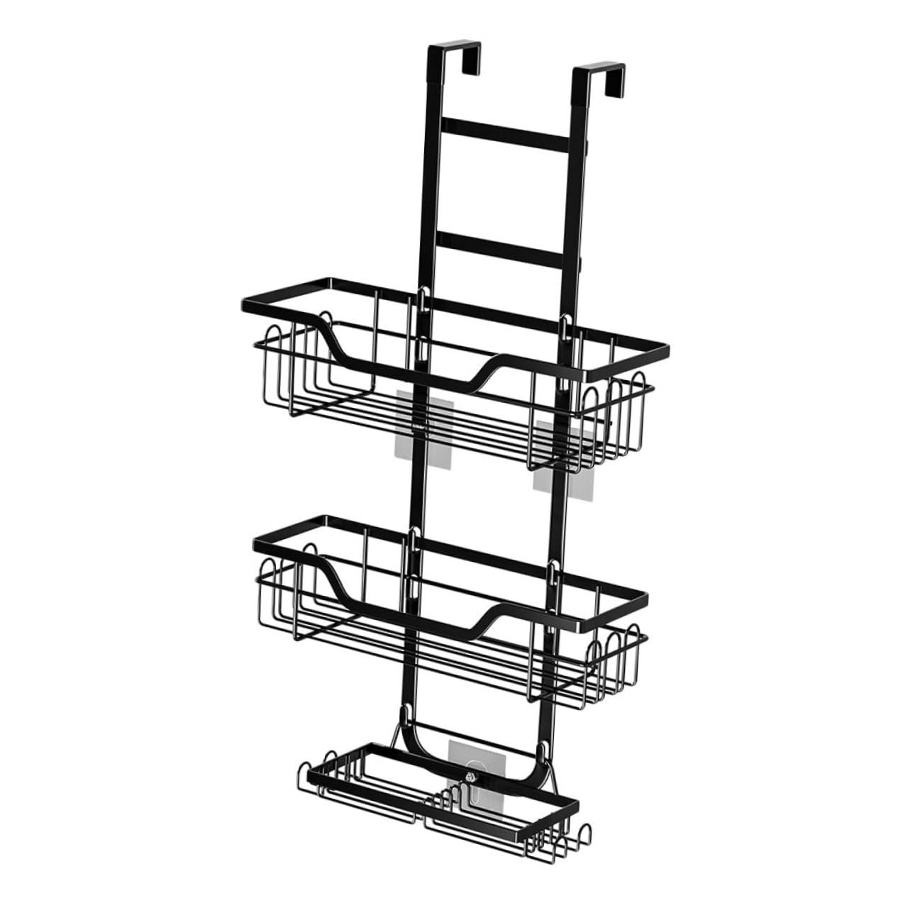 Cabilock Door Metal Shelf Storage Rack No Drilling Shower Caddy Bathroom Organizer Black