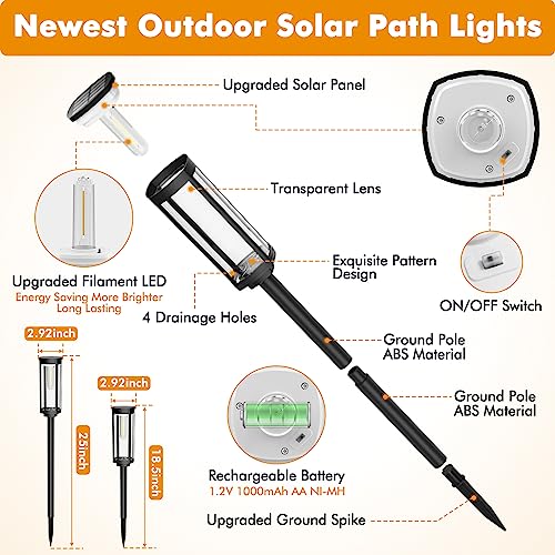 Coxseni MOM-012 Solar Pathway Lights Outdoor 6 Pack, Bright Solar Path Lights Outside Waterproof, Solar Walkway Lights Solar Powered Landscape Lights thumb #5