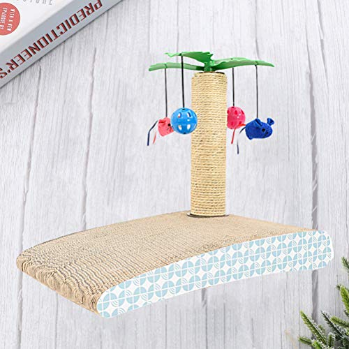 STOBOK Arranhador de gato exclusivo em formato de ilha de coco com bola de sino para pendurar brinqu