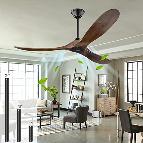 Buy 52 Inch Outdoor Ceiling Fans 3 Blade, Modern Indoor Ceiling Fan No