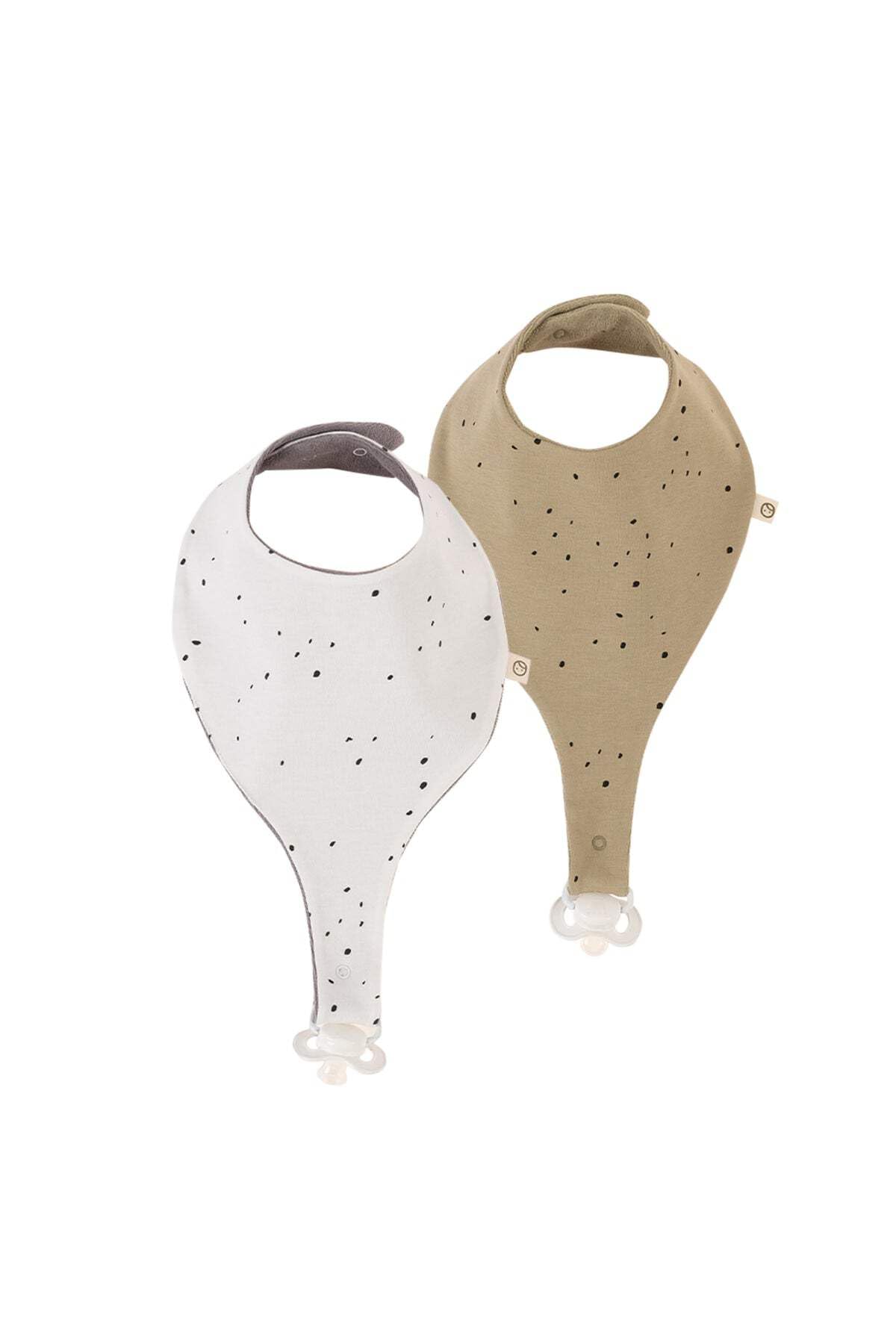 Little Gusto Multicolour Waterproof Baby Bandana Dribble Bibs, Dummy Holder, Pacifier Clip, Drooling And Teething, Adjustable Snaps, Certified Organic Cotton, Pack Of 2, Cosmos Patterned