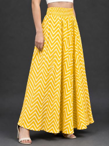 Image of Nexsus Apparels Women Flared Viscose Rayon Trousers | Flared Printed Palazzo |Elasticated Waist Loose-fit & Regular, Casual Wear (Free Size 26 to 42 Waist) Pant| Available in Plus Size's