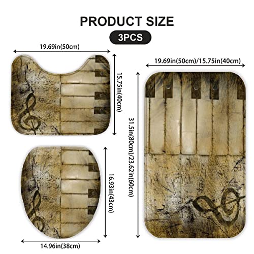 Badezimmer Badematte 3 Teilig Set Notiz rutschfest Badteppiche Saugfähig Memory Foam Badezimmermatte Weich WC… – Bild 3