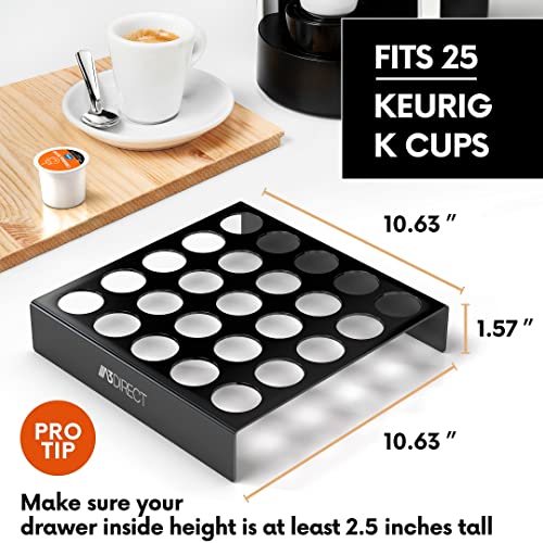 A3 Direct K Cup Holder Compatible With Keurig Coffee Pods (25 Slot) - K Cup Drawer Organizer Holder For Kcup Organization, Countertops & K-Cup Storage - Acrylic Keurig Drawer Organizer For K Cups #TOP3