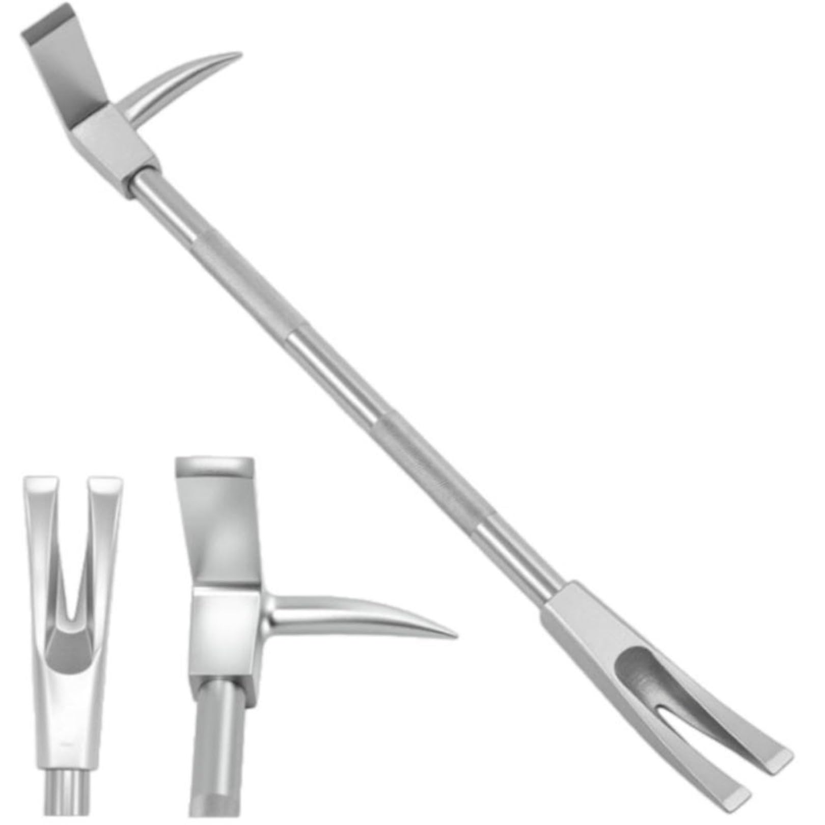 Szwedzka Pręt Halligan Ze Stali Kutej, Ciężki Wyciągacz Gwoździ Z Głowicą Siekiery 3 W 1, Widełką I Kolcem, Metalowy Narzędzie Do Łamania, Wielofunkcyjny Pręt Do Kruszenia Do Prac Rozbiórkowyc 30inch