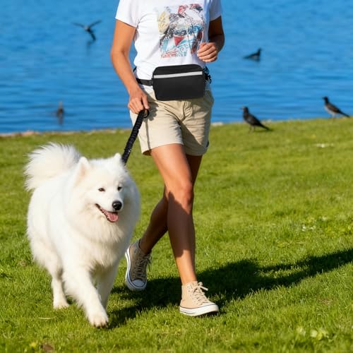 Laufleine Für Hunde, Jogging Lead Dogs, Hands-Free Running Lead for Dogs, Dog Lead for Jogging Running, Hands-Free Lead with Reflective Elastic Running Lead and Dual Handles for Jogging and Walking