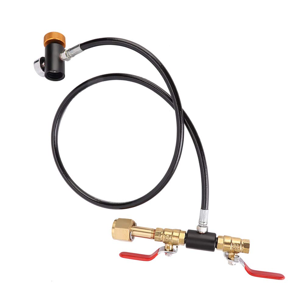 Zestaw adaptera do napełniania strumienia sody, W21.8-14 gwint UE Adapter do napełniania butli CO2 Złącze do butelki Adapter do napełniania CO2 z 36-calowym wężem Akcesoria do sody