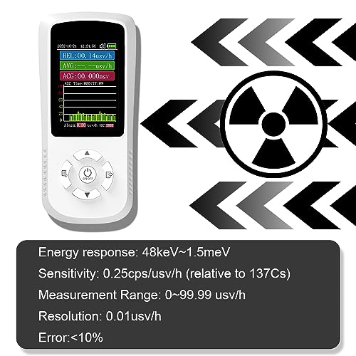 Image of Geiger Counter Measurement Range 0~99.99μSv /h Hand-held Nuclear Radiation Detector Monitor Detectable β-ray γ-ray X-ray with Column Chart Displaying for Personal Use