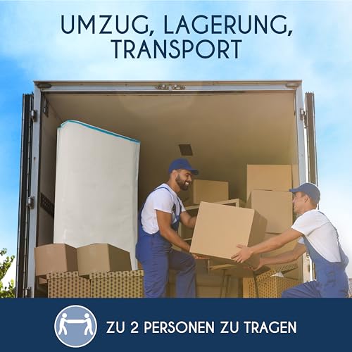 Matratzenhülle Kunststoff - 2er-Set - 90 x 200 (Dicke 30 cm) - Matratzenschutz mit Breitem Reißverschluss - Matratzen-Tasche für Aufbewahrung, Lagerung, Umzug - Aufbewahrungstasche für Matratzen