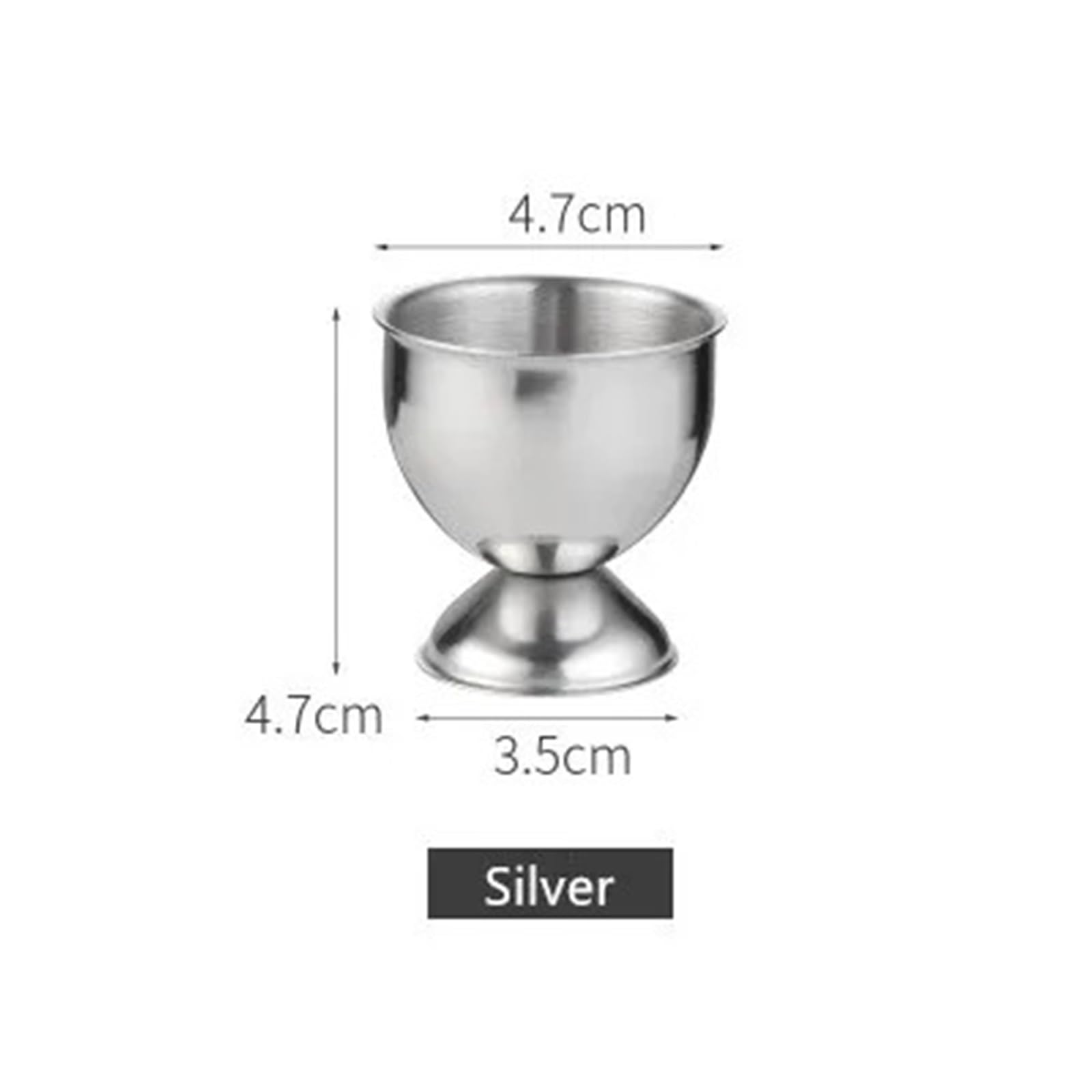 Coquetiers, Porte-œufs en Or et Argent, Support de Tasse Table, Outil Cuisine for Le Petit déjeuner, 4 pièces(Silver)