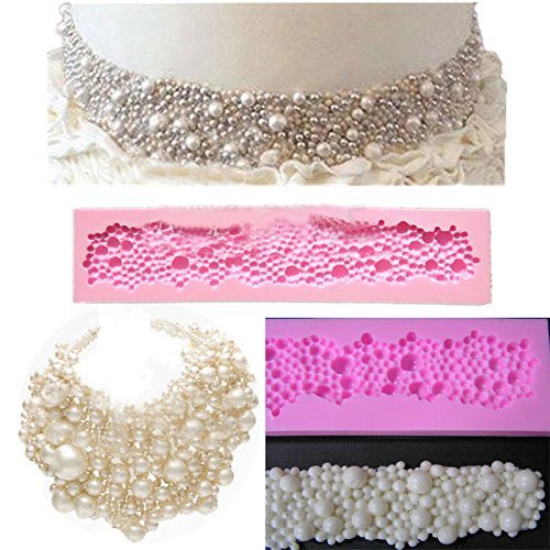 Cake Decor Silicone 1 Cavity Pearls Beads Shape Fondant Mould Flexible & Non-Stick Silicone Mold for Marzipan, Gumpaste, Chocolate, Candy DIY Cake Decorating, Cupcakes, Cookies, Resin and Soap