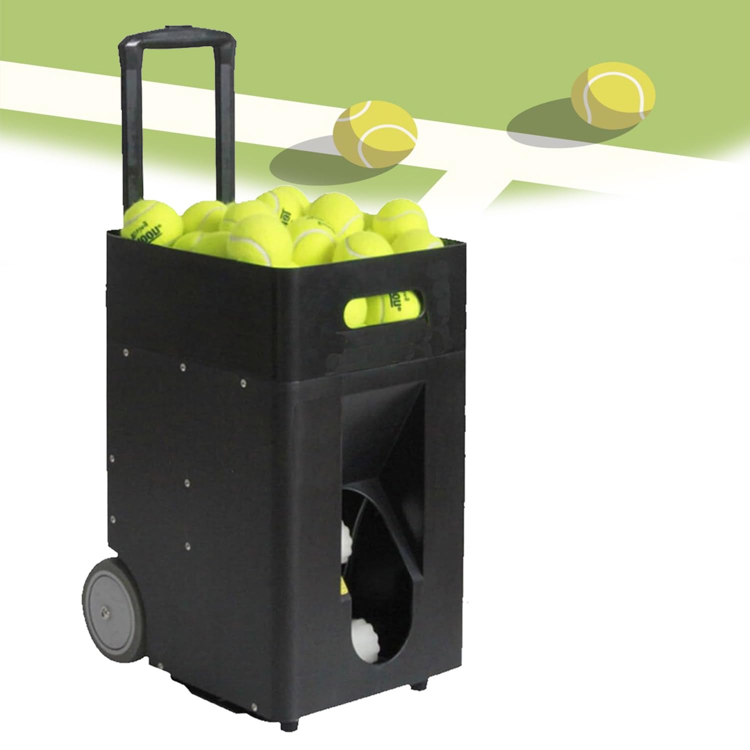 Lanzador Automático Pelotas Tenis,Alimentador Pelotas Tenis 50 Pelotas,Alimentador Portátil Pelotas Tenis,Pelota Rebote Para Entrenador Tenis,Presurizador Para Equipo Entrenamiento Tenis
