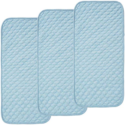 Image of BlueSnail Quilted Thicker Waterproof Changing Pad Liners,3 Count(Blue 13” x 27”)