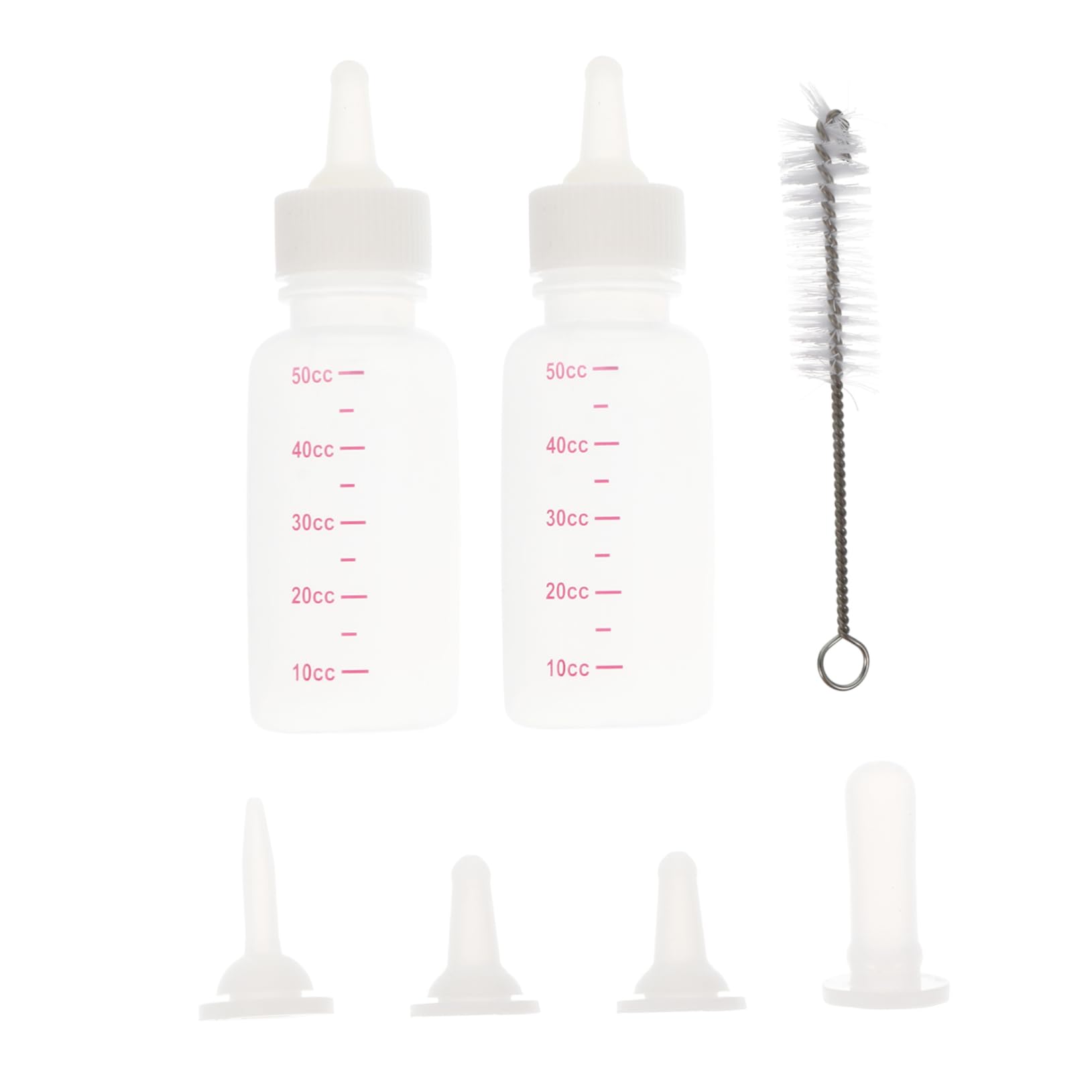 SUPVOX Dog Cat Milk Feeding Bottle Set 50ml Pet Feeding Kit Brush for Puppies Kitten