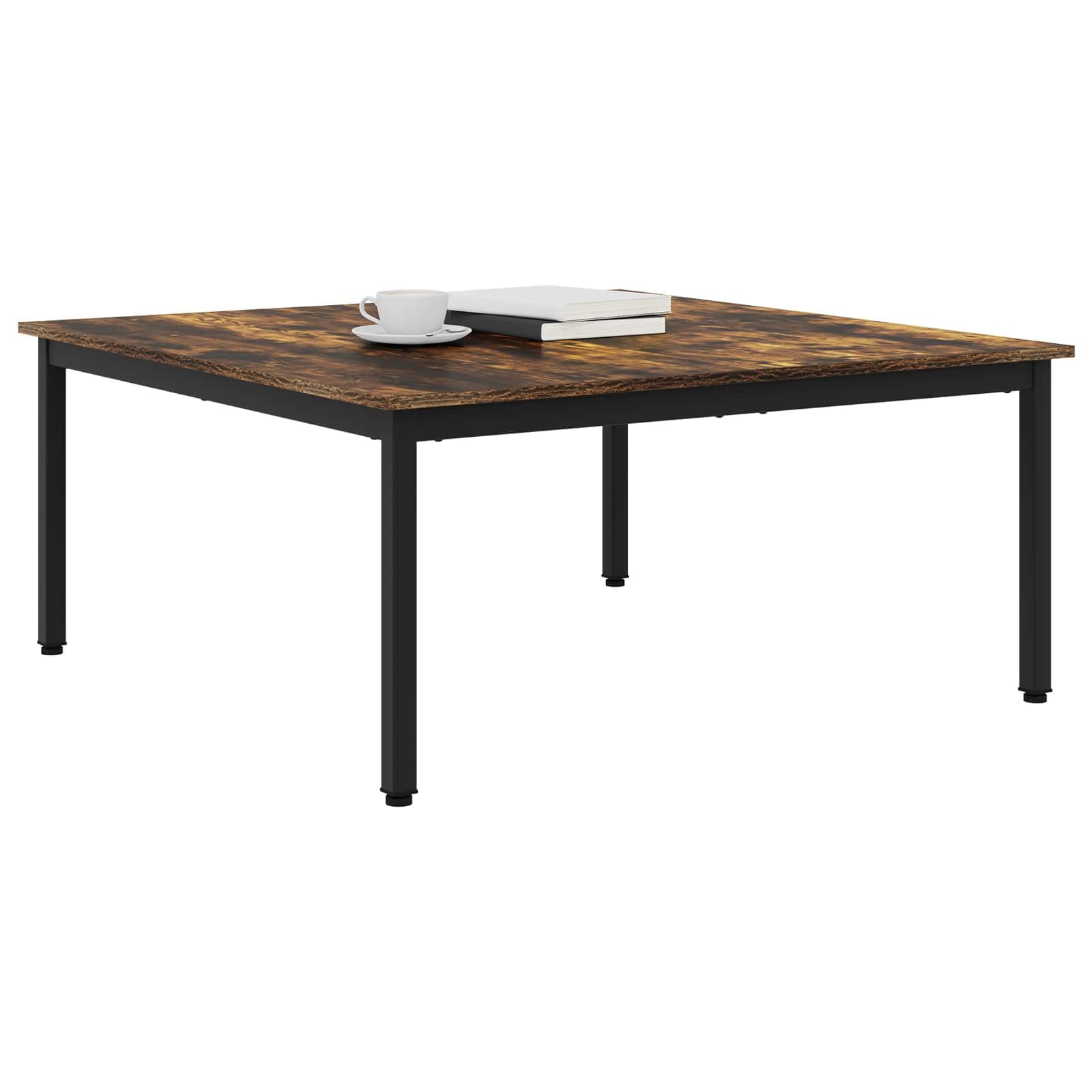 Couchtisch Raucharbe 100 x 100 x 45 cm Holzwerkstoff, moderner rechteckiger Wohnzimmertisch mit stabilen Metallbeinen, pflegeleichte Oberfläche für Getränke und Dekoration, Räume und Familienfeiern