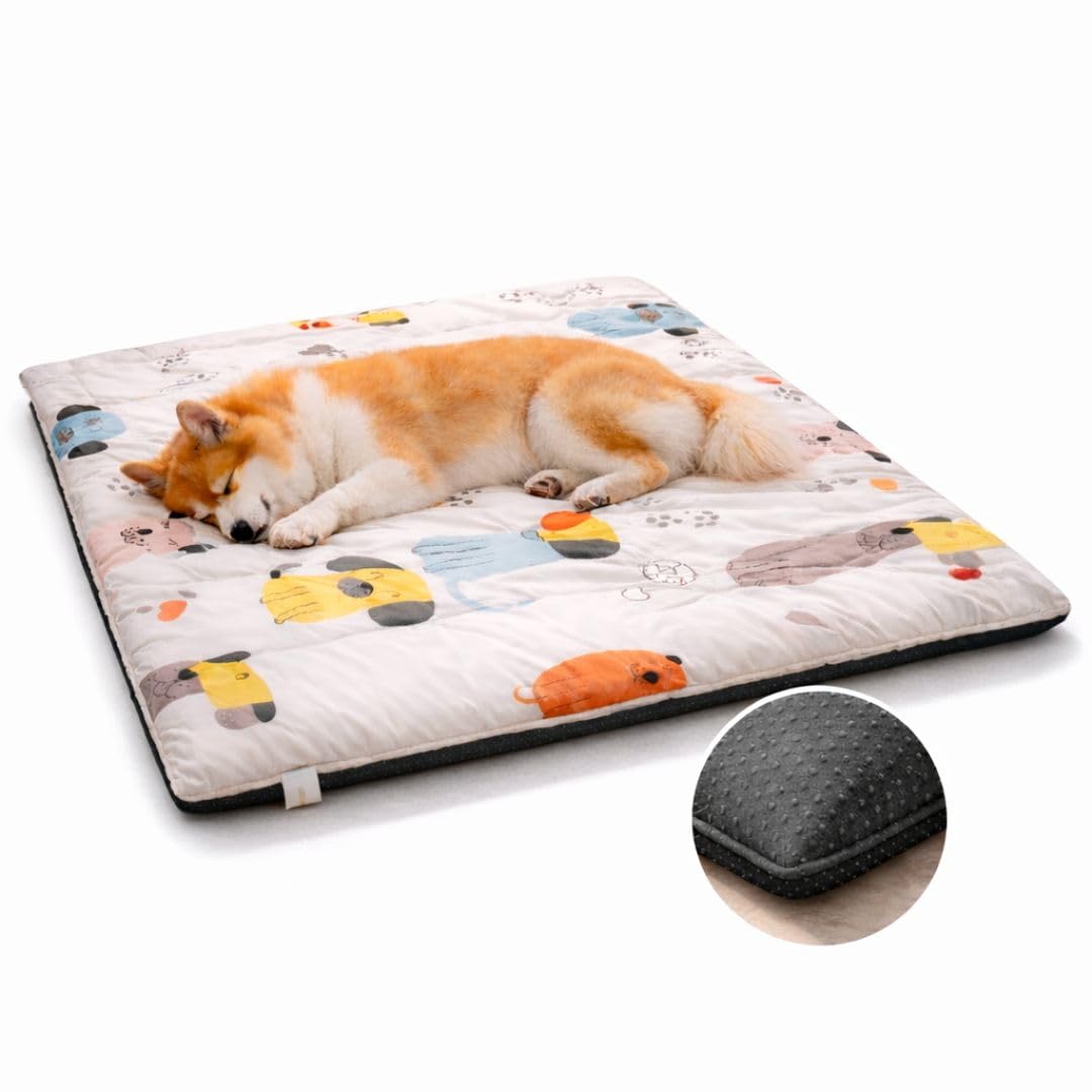 HUCHA Soft Cushion Dog Sleeping Mat for Dogs & Puppies | Washable Dog Bed Mat with Anti Skid Bottom | Comfortable Pet Bed | 70 × 60 cm – Medium-image-21