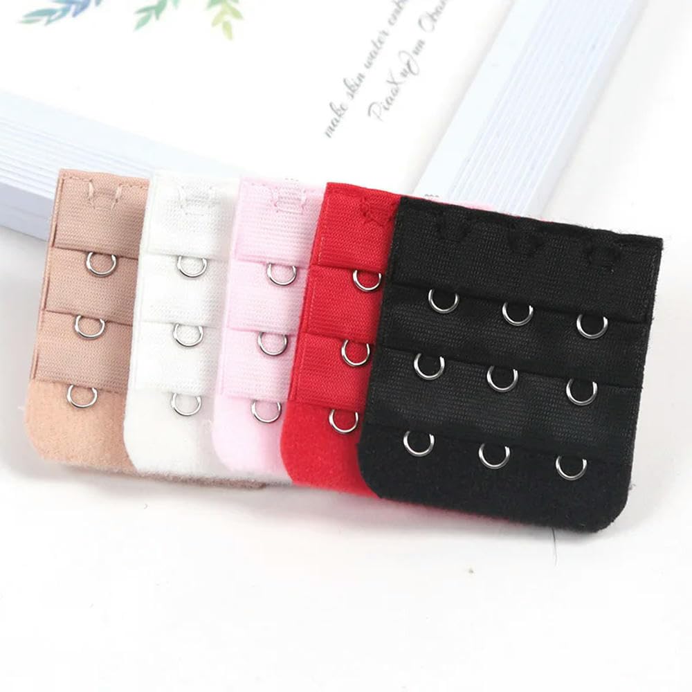 LIUXIN 5Pcs Bra Extender Strap Extension 3 Hooks 3 Rows Width 4.5cm Women Intimates Adjustable Bra Hook