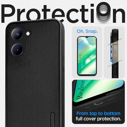 Image of Jkobi Back Cover Case for Realme C33 (Textured Grip Design | Camera Protection | Slim and Light Weight | Soft Touch and Feel | Black)