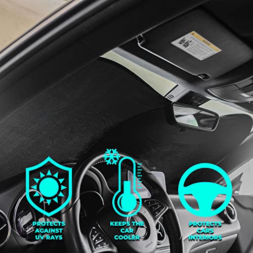 Certified 2-Piece Car Windshield and Window Sun Shade Set - Includes 20x12in and 24x29in Shades