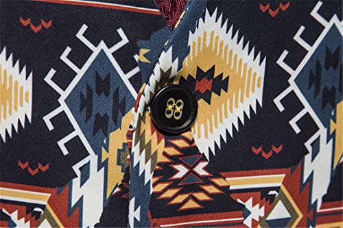 Mens African Tribal Graphic Print Suit Vest Geometric Pattern Sleevless Waistcoat Hippie Dashiki4