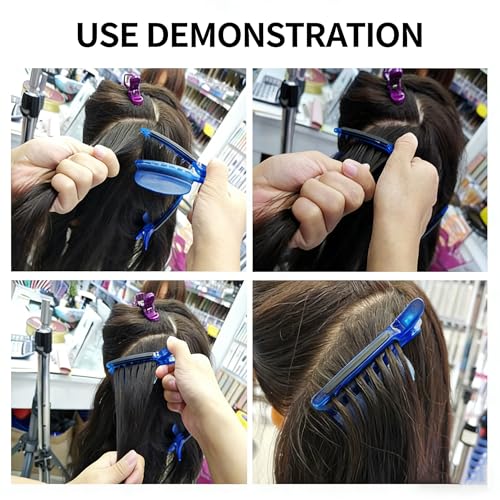 Pinzas separadoras para cabello, 2 piezas, color azul miniatura 5