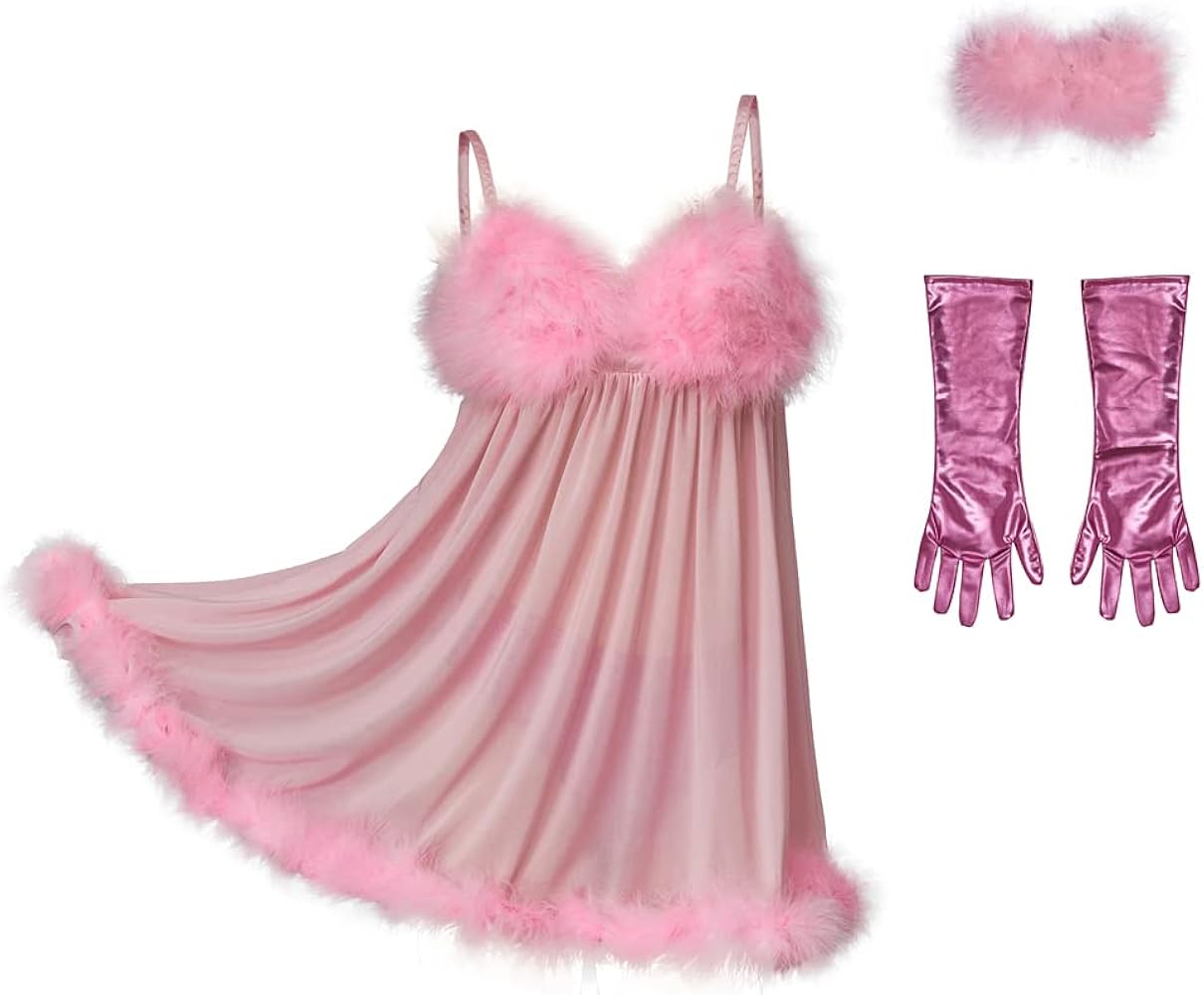 Amazon.com: 1791's lady Fembot Costume Sexy Lingerie Dress Outfit (Pink,  XS): Clothing, Shoes & Jewelry