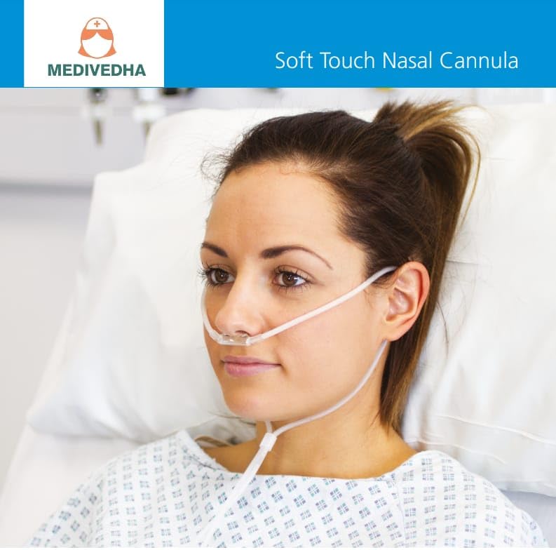 Image of Nasal Cannula for Oxygen Concentrator With Soft Touch, Universal Connector for Adult Oxygen Delivery Cannula for Home, Hospital and Clinical Use (20 Meter, Pack of 2)