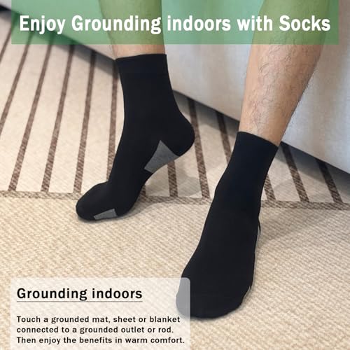 Grounding Socks,Grounding Straps,Conductive Silver Fiber Crew Socks for Women Men,Connected Socks for Grounding Mat4