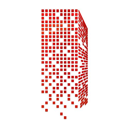 HOMUREN Visual Effect Cubes 3D Acrylic Art Wall Sticker Vinyl Decal Living Room Study Room Office Classroom Party Decoration DIY Home Decor [Crystal Red-Cubes, Cubes:Large (25.5x63.0inch)]