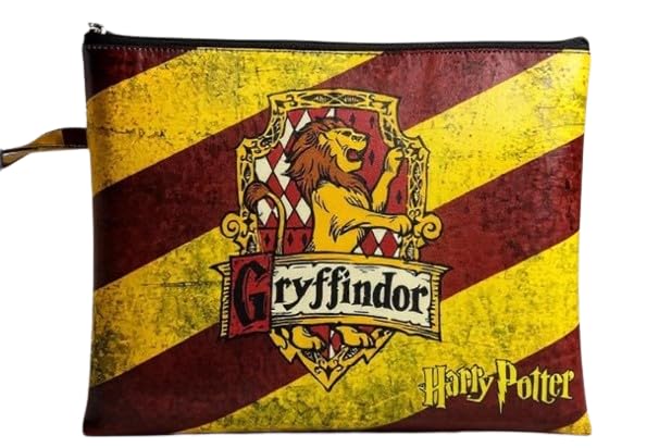Harrry Potteer Theme Multipurpose Utility Pouch for Girls | Spacious A4 Folder for Cosmetics, Stationery & Gadgets | Faux Leather Lightweight Travel Storage Bag (Gryffinder)-image-25